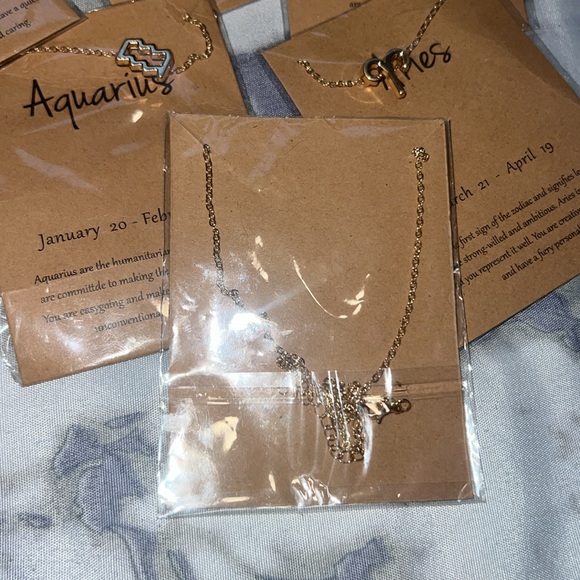 Horoscope Necklace Lot | 6Pc Included | Gifts | Gold Jewelry - Picture 3 of 3